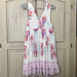 Free People V Neck Floral Dress Sz M